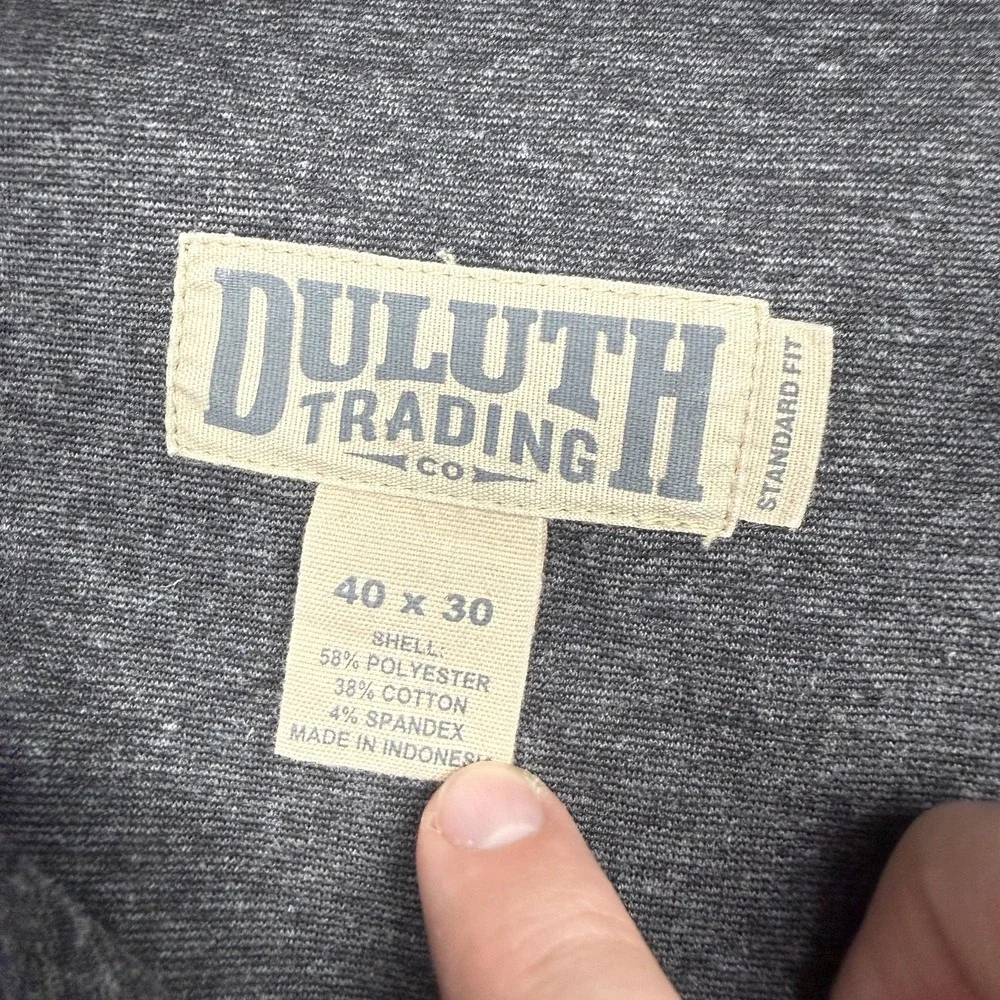 Duluth Trading Co Incog Chino Pants Mens 40x28 Gray Stretch Casual